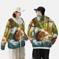 thumbnail image 4 of Fotbe Lazy Home Style Guinea Pig Chaqueta con Protección Solar UPF 50+ para Hombre y Mujer, Camisa con Capucha y Bolsillos-Large, 4 of 7