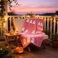 thumbnail image 4 of OCCOA Ghost Blanket Pinky Halloween Throw Blanket 39x29in Cute Ghost Pattern Soft Cozy for Bedroom Sofa Couch Bed Fall Festival Home Decoration Gift, D, 4 of 6