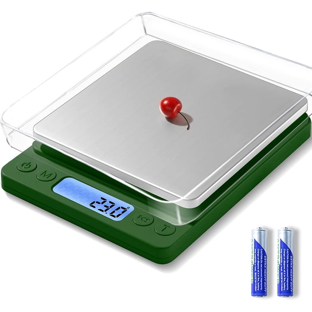 Báscula digital de cocina de alimentos mejorada, 105.82 oz/0.00 oz de alta precisión que mide en gramos y onzas para cocinar, hornear, joyas, función de tara, 2 bandejas, pantalla LCD