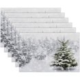 thumbnail image 2 of Winter Christmas Tree Placemats Set of 6 Fabric Placemats Square Placemat for Kitchen Table Heat Resistant, Easy to Clean Table Placemats 12x18 Inch, 2 of 6