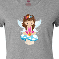 thumbnail image 4 of Inktastic Cute Fairy, Brown Hair, Fairy Sitting On Mushroom Women's T-Shirt, 4 of 5