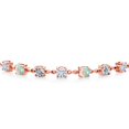 thumbnail image 2 of Gem Stone King 18K Rose Gold Plated Silver White Simulated Opal Lab Grown Diamond Tennis Bracelet for Women Set with Moissanite (2.51 Cttw, Fully Adjustable up to 9 inch), 2 of 3