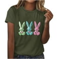 thumbnail image 1 of Pisexur Hauts de Printemps pour Femmes 2025, Hauts d'Entraînement Femmes, Hauts d'Entraînement Femmes T-Shirt Imprimé Manches Courtes Col Rond Chandail à la Mode Vert Armée, TG, 1 of 5