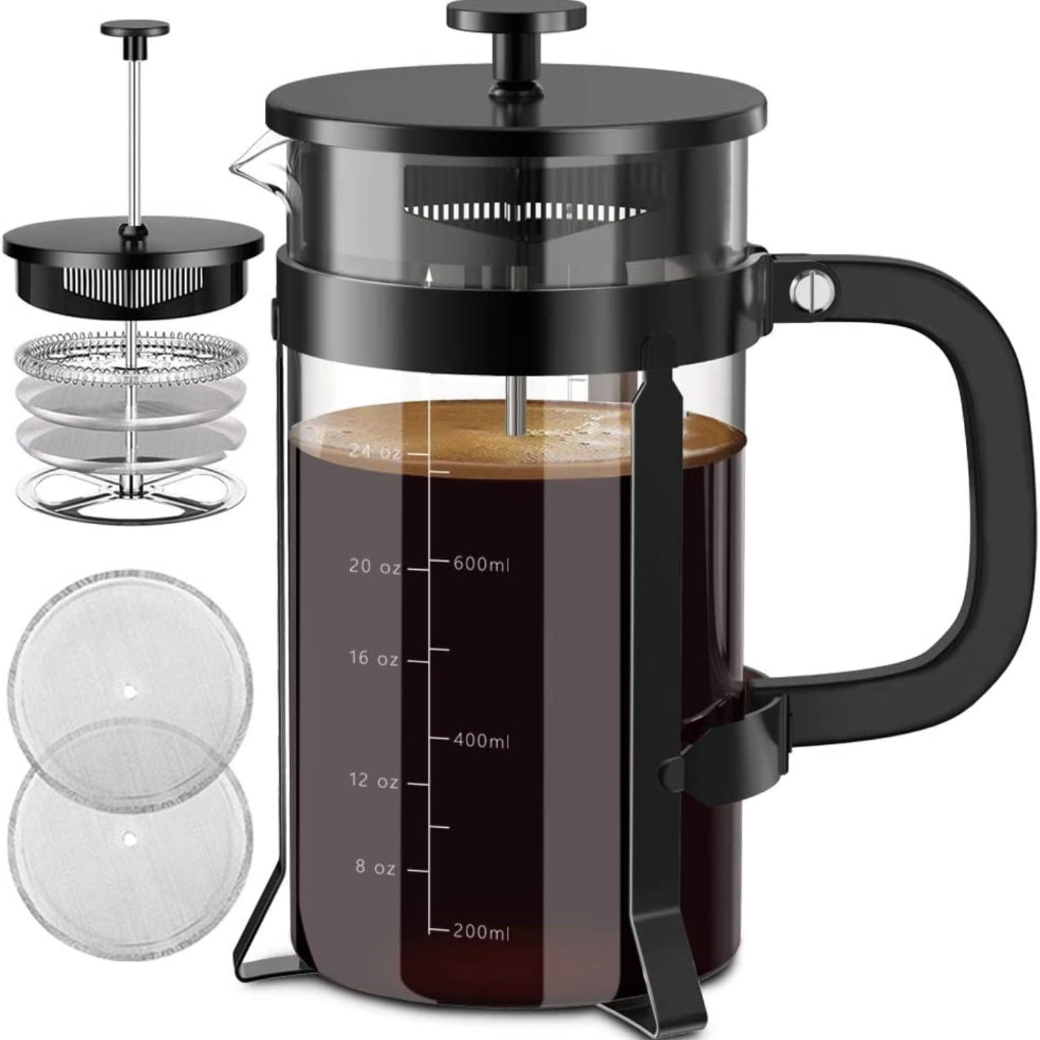 QUQIYSO French Press Coffee Maker, 34 Ounce, 304 Stainless Steel French