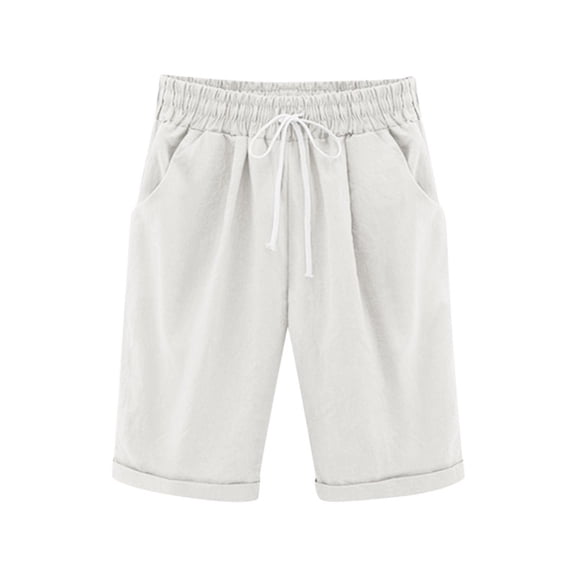 Dagugfen Summer Shorts for Girls Knee Length Elastic Waist Drawstring Straight Leg Teen Girls Short Pants Lightweight Vacation Casual Shorts