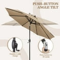 thumbnail image 6 of Ulax Furniture 9 Ft Outdoor Sunbrella Market Umbrella with Aluminum Pole, Tilt Button and Crank Lift, Heather Beige (Base Not Included), 6 of 8