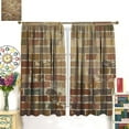 thumbnail image 3 of Brick Wall Curtains Vintage Style Colorful Rustic Brick Wall Art Print for Bedroom Living Room Bathroom Decor Rod Pocket Blackout Window Drape 52x84in, 3 of 6