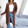 thumbnail image 2 of Fesfesfes Cardigan for Women Fall Winter Solid Lapel-Neck Long Cardigan Sweater Coat Tops, 2 of 8