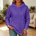 thumbnail image 2 of Oversized Hoodies for Women Long Sleeve Comfy Cute Fall Sweatshirts Plus Size Hooded Sweatshirt Plain Pullover Hoodie Purple XL, 2 of 4