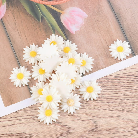 GOOHOCHY  20 Pcs Small Daisy Material Flowers for Decoration Wedding White