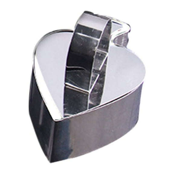 DIY Stainless Steel Molds Cake Cookie Biscuit Moulds Vegetable Fruit Cutters Sushi Mold with Pusher (Poker Heart Shape)