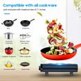 thumbnail image 2 of Cusimax Electric Stove, 1800W Infrared Hot Plate, 7 Inch Ceramic Glass Portable Double Burner Cooktop for Dorm Office Home Camp, Compatible w/All Cookware, Heat-up In Seconds-Upgraded Version, 2 of 6