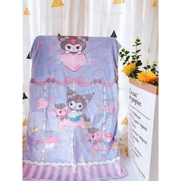 Sanrio helloed a kitty lindo dibujos animados franela bebé siesta aire acondicionado habitación cubierta manta doble cara sofá edredón