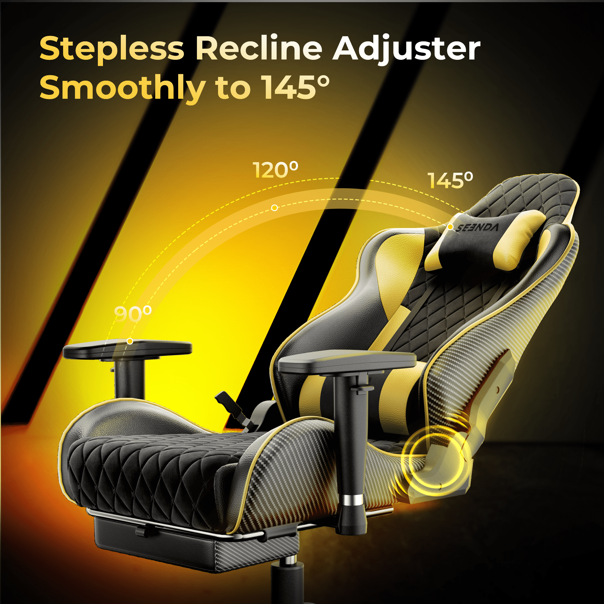 Seenda GCPro-10 Big and Tall Gaming Chair, All-in-One Comfort featuring a Retractable Footrest, High-Back Ergonomic Design, and Fully Adjustable Lumbar & Head Support