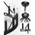 thumbnail image 7 of Black Farmhouse Chandelier 64-Light 70 Inch, Extra Large Black Round Rustic Candle Farmhouse Pendant Light Fixture for High Ceilings, Dining Room Living Room Kitchen Island Foyer Entryway, 7 of 7