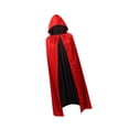 thumbnail image 4 of Capa de Halloween, capa de , capa de , túnica de mago, capa medieval para suministros de fiesta, accesorio de fotografía Capucha negra y roja, 4 of 8