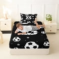 thumbnail image 4 of Erosebridal Kids Football Print Letter B Twin Sheet Sets,Soccer Ball Games Bedding For Ball Boys 3-Piece, 4 of 6