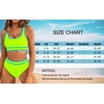 thumbnail image 3 of MOSHU High Waisted Womens Bikini Sets Sporty Two Piece Swimsuits for Women Color Block High Cut Bathing Suits, 3 of 6