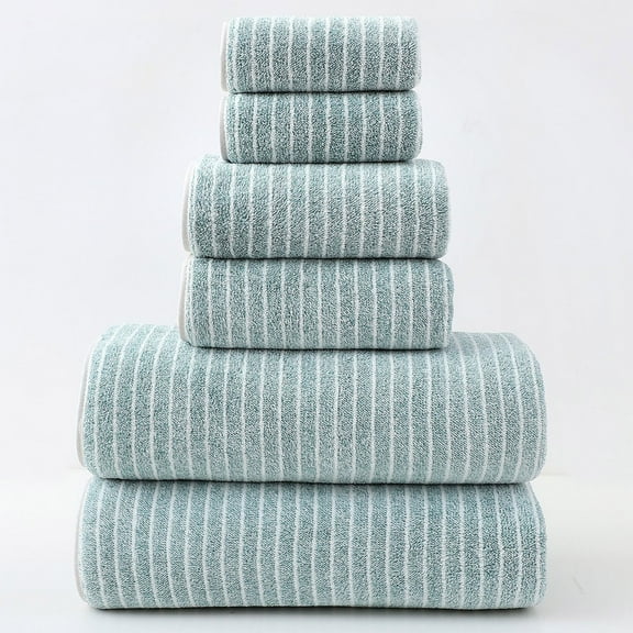 Nsxcdh Towel Set 6 Piece Bath Towel Outdoor Cloth Green 29.53x13.78x0.39 in Soft Absorbent Lightweight for Family Travel