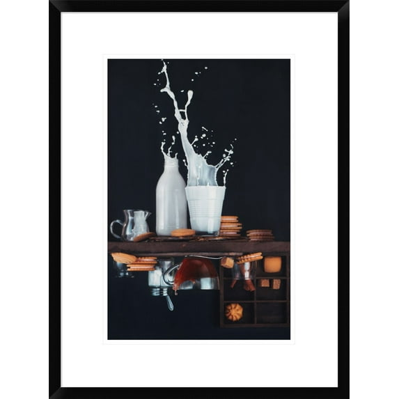 Global Gallery Dina Belenko 'Upside And Down Again (with Milk)' Framed Wall Art