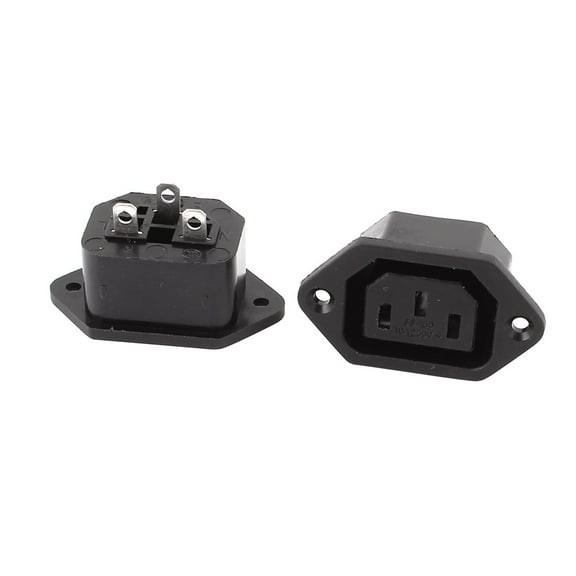 2 Pcs IEC C13 PCB Mount Female Power Jack Socket Connector