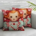thumbnail image 3 of COMIO  Merry Christmas Gingerbread Man Decorative Throw Pillow Covers, Xmas Peppermint Candy Polka Dot Stripe Red Cushion Case Decor, Holly Jolly Winter Holiday Home Decoration for Sofa, 3 of 5