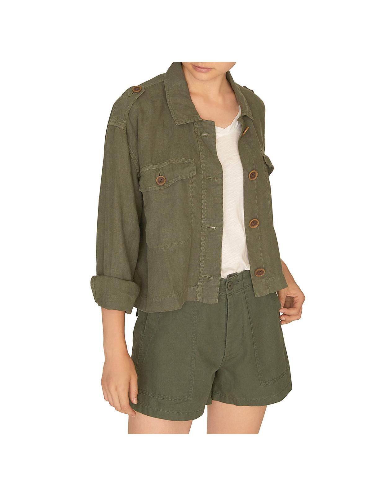 womens short military jacket