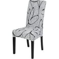 thumbnail image 6 of Printed Dining Room Chair Covers Set of 4, Stretch Kitchen Chair Covers Washable Parsons Chair Slipcover Removable Dining Chair Protectors for Hotel,Ceremony,Banquet(Grey+White Texture), 6 of 6