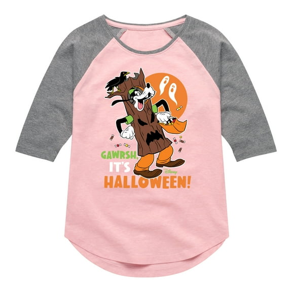 Mickey & Friends - Gawrsh It's Halloween - Toddler And Youth Girls Raglan Graphic T-Shirt