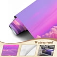 thumbnail image 4 of Enchanted Forest Wallpaper Purple Pink Dreamy Sky Soft Clouds Sunset Peel and Stick Wall Murals 69"H x 96"W Removable PVC Wall Paper Self-Adhesive Wall Paintings for Bedroom Living Room, 4 of 7