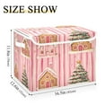 thumbnail image 5 of Yayeee Collapsible Cube Storage Bin with Lid Fabric Closet Decorative Basket with Handles, Gingerbread Houses, 5 of 7