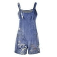 thumbnail image 5 of ASDFVBKG Womens Overalls Shorts Loose Sleeveless Shorts Jumpers Wide Leg with Pockets Cute Summer Vacation Outfits Rompers Suspenders Dark Blue 4XL, 5 of 6