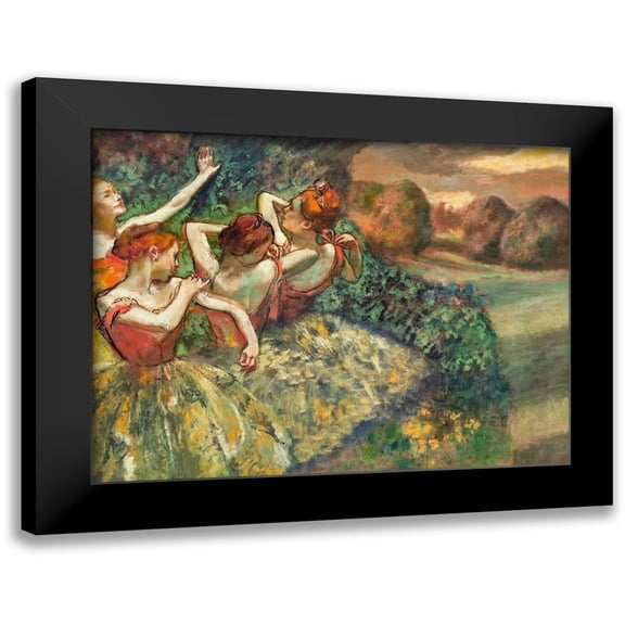 Degas, Edgar 14x12 Black Modern Framed Museum Art Print Titled - Four Dancers