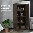 thumbnail image 3 of HOMCOM Storage Cabinet w/ Storage Shelves, Pantry Cupboard Cabinet, Coffee, 3 of 9
