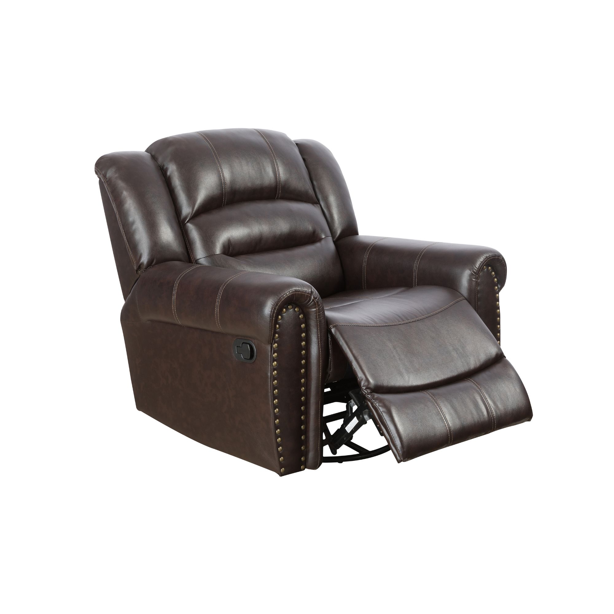 MAYEERTY Single Recliner Chair with Breathable Semi PU Leather for Living Room Apartment