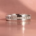 thumbnail image 5 of Women's Platinum Plated Sterling Silver 1ct Princess CZ Channel Setting Wedding Band ( Size 5 to 9 ), 9, 5 of 8