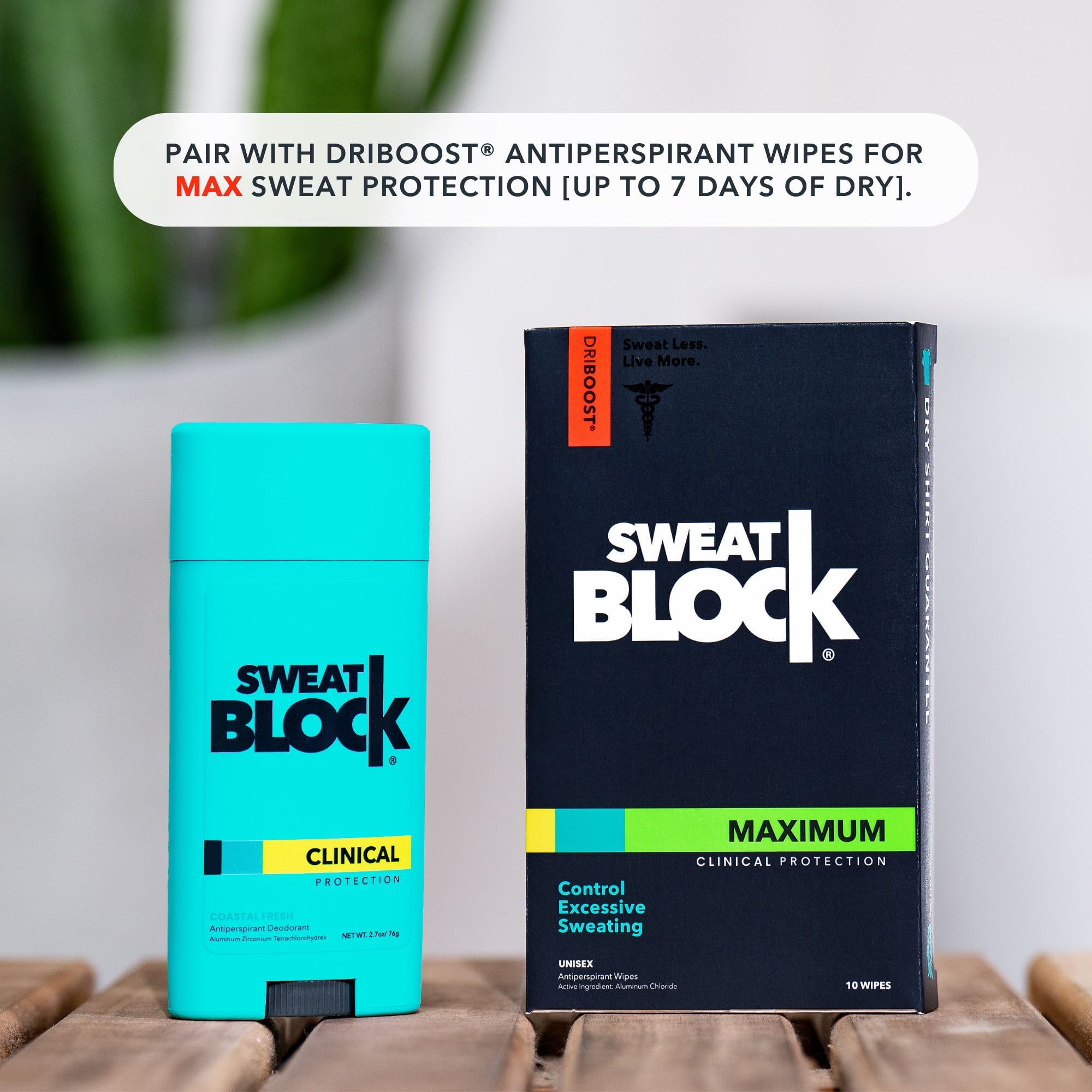 SweatBlock CLINICAL Deodorant Antiperspirant for Women & Men - 48-Hour High Degree Sweat & Odor Protection, Coastal Fresh Scent (2 Pack)