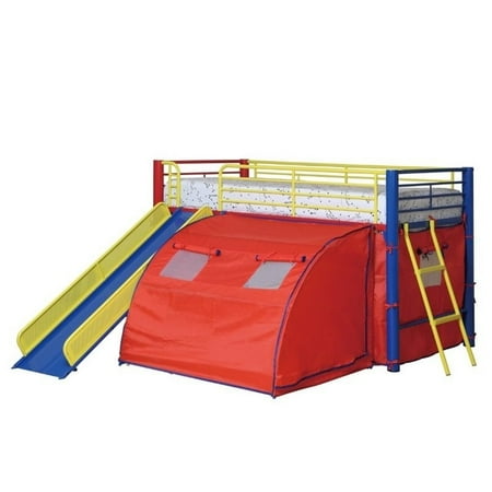Tent Only Loft Bunk - Bowery Hill Kids Metal Twin Loft Bunk Bed with Slide and Tent