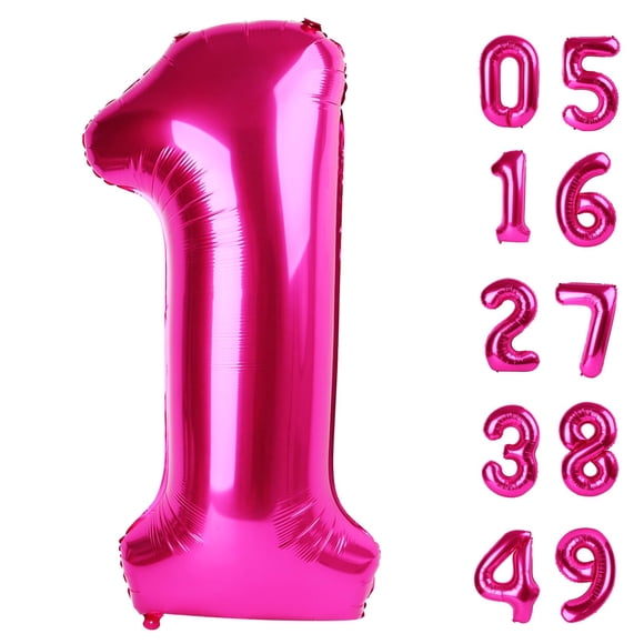 Globo numérico Upegesy Hot Pink 1 para fiesta de cumpleaños, 40 cm