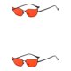 thumbnail image 3 of Qarigey Gafas de sol de ojo de gato Cosplay Viajes Playa Estilo moderno Gafas a prueba de sol Gafas de sol para Snap óptico de calle Montura negra/lente roja 2Conjunto, 3 of 6