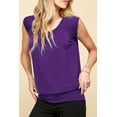 thumbnail image 2 of Made by Johnny Women's Solid Short Sleeve Sweetheart Top XXXL DARK_PURPLE, 2 of 6