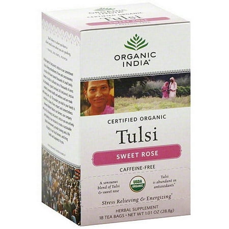 Organic India Tulsi Sweet Rose Bags, 18ct (Pack of 6)