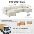 thumbnail image 4 of METIS WONG 136" U-Shaped Modular Sectional Sofa with 2 Matching Cushions, 6-Seat Cloud Couch, and 2 Movable Ottomans., 4 of 6