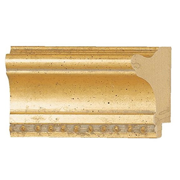 Picture Frame Moulding (Wood) 18Ft Bundle - Traditional Gold Finish - 2" Width - 3/8" Rabbet Depth