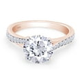 thumbnail image 3 of 2 Ct Round Cut Lab Created Moissanite Diamond Split Shank Solitaire Engagement Ring In 14K Rose Gold Plated Sterling Silver(G-H Color,2.00 Cttw)-10, 3 of 8
