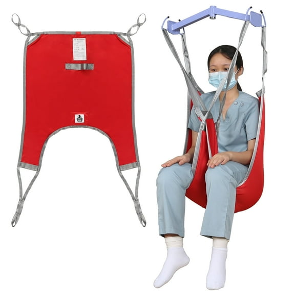 EZ Assistive Patient Lift Divided Leg, Lower Back Polyester Lift Sling 500lb Capacity Red 1 Count