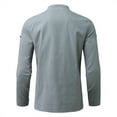 thumbnail image 5 of Yoodem Mens Shirts Men's T-shirts Men's Casual Solid Color Top Shirt Stand Collar Blouse Roll Up Sleeve Long Sleeve Fashion Top T Shirt Shirts for Men Gray 5XL, 5 of 7