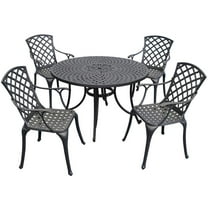 Crosley Furniture Sedona 46" 5 Piece Aluminum Patio Dining Set in Black