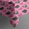 thumbnail image 3 of Pink Pug Puppies Rectangle Tablecloth 60"x84",Waterproof Polyester Rectangle Table Cloth, Wipeable Spillproof Polyester Tablecloth for Dining, Camping, Indoor and Outdoor, 3 of 5