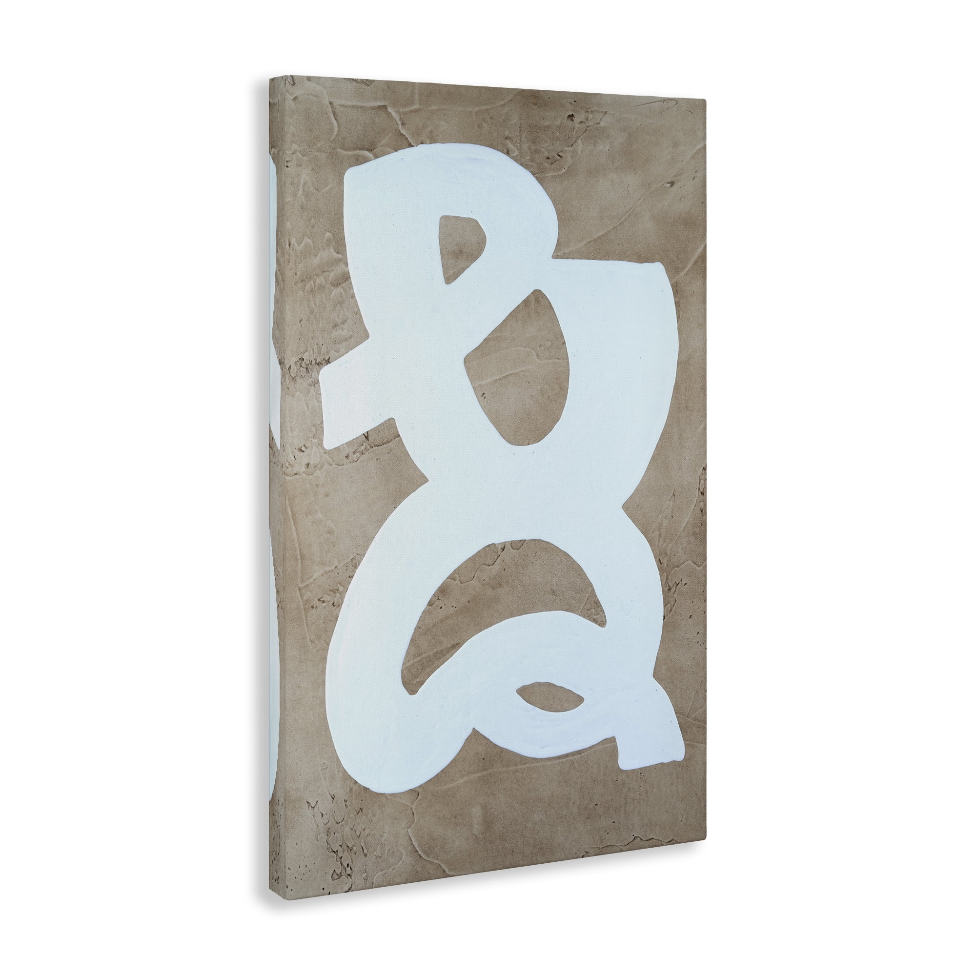 Stupell Industries Curving Form over Beige Abstract Painting Gallery Wrapped Canvas Art Print Wall Art, 30 x 45